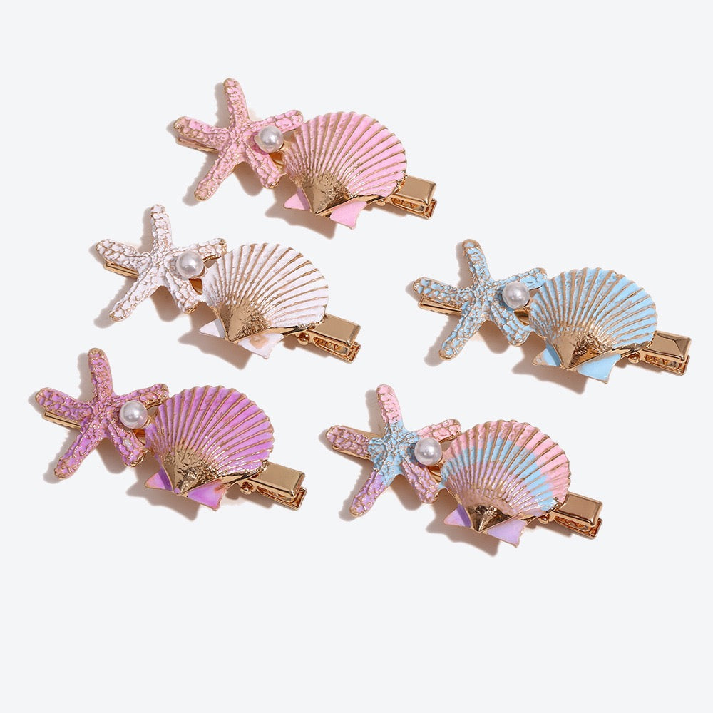 "Seashell & Starfish Hair Clips – Handmade Ocean-Inspired Accessories | APieceOfArt.Store"