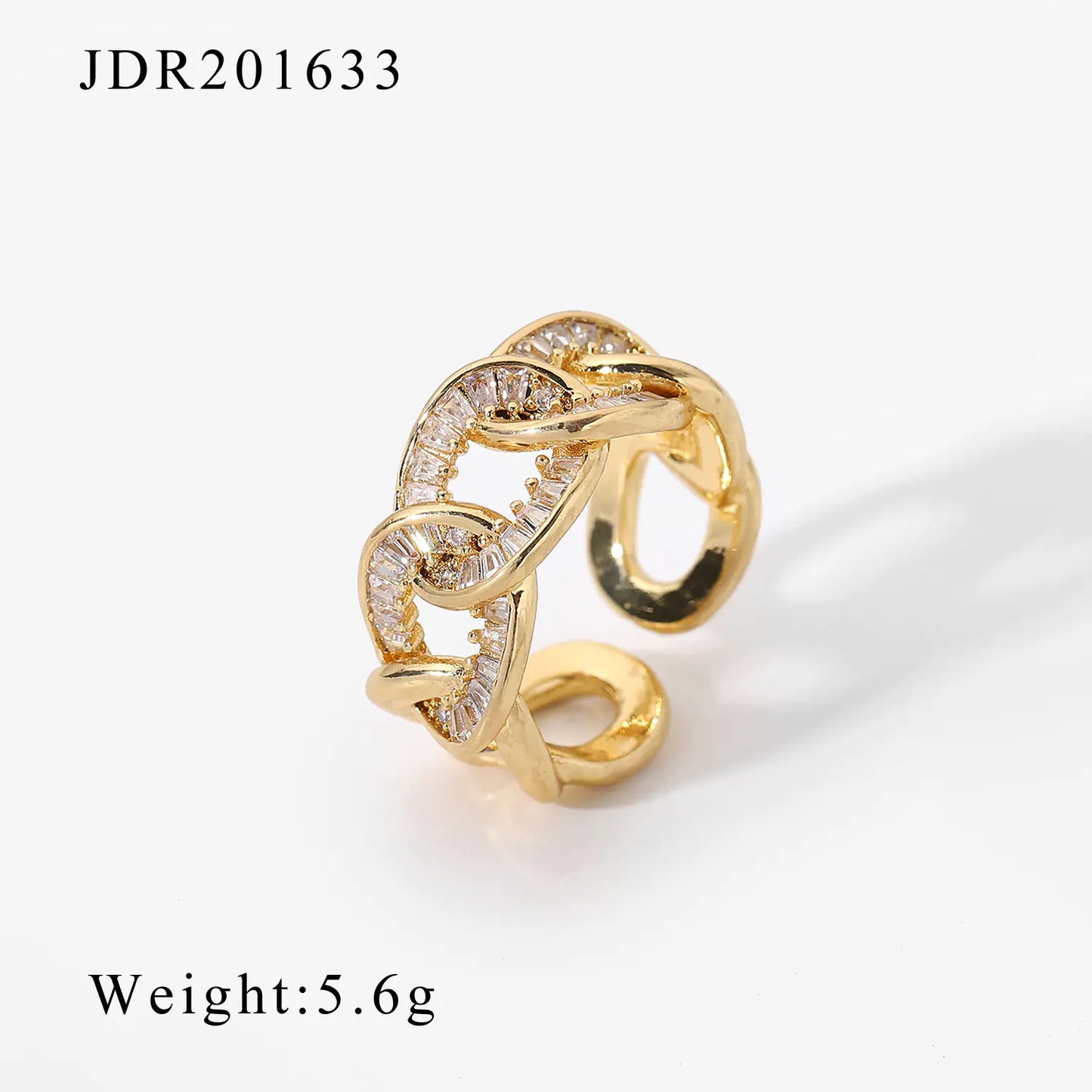 European American INS Style Copper Zircon Fashion Ring