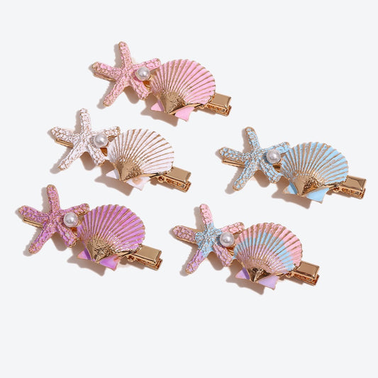 "Seashell & Starfish Hair Clips – Handmade Ocean-Inspired Accessories | APieceOfArt.Store"