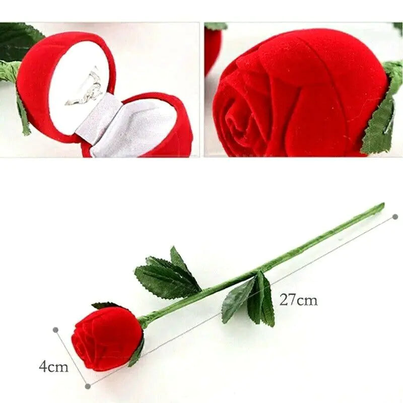 Red Velvet Ring Box for Proposal and Wedding Gifts